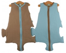 Sacos puzzle azul y beige