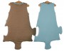 Sacos puzzle azul y beige detrás